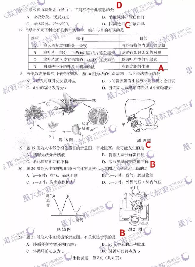 2018东莞生地会考答案出来了!速转!