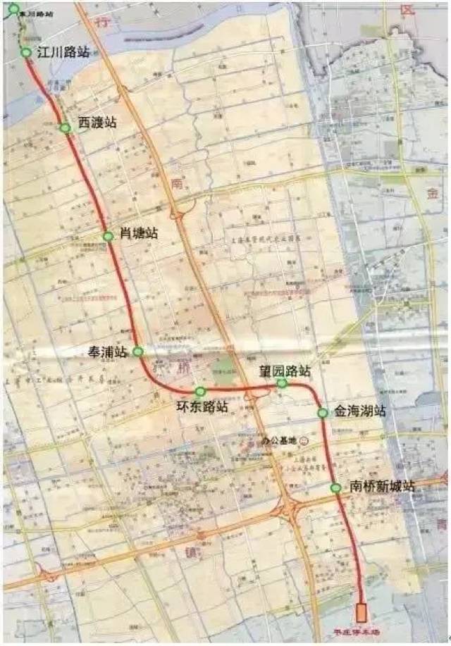 线路设 江川路站,西渡站,肖塘站,奉浦站, 环东路站