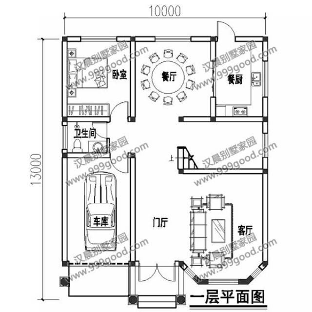 10米开间的3栋农村别墅,漂亮外观 实用布局,施工师傅建得都起劲