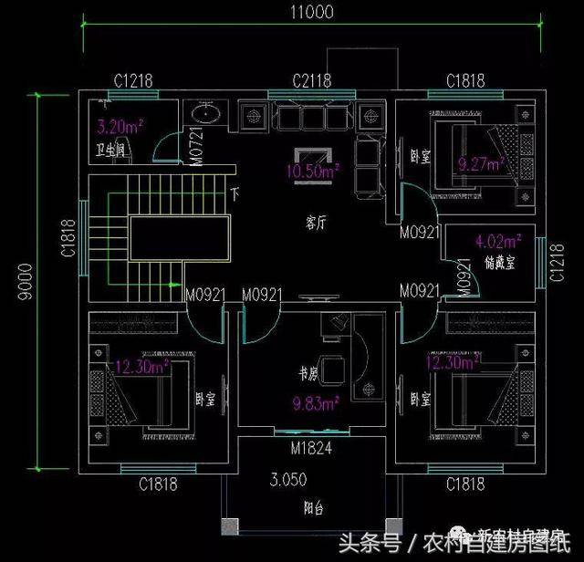农村建房还是要实用,3款深9米的别墅施工方案,带堂屋只要20万