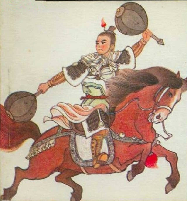 第三霸:杨士瀚.《杨士瀚扫北》中第一锤,手使擂鼓瓮金锤.