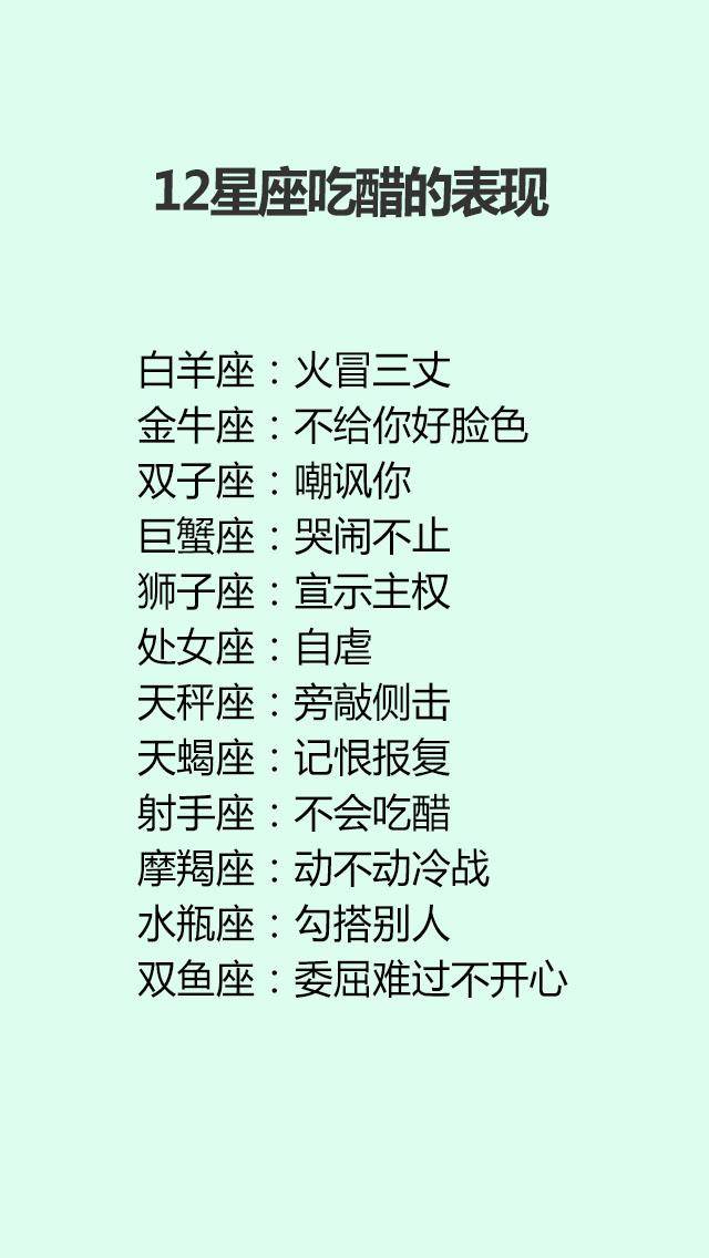 十二星座对待初恋的态度,制服12星座难度排行榜,吃醋的表现