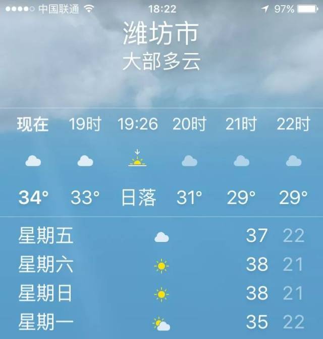 no 接下来的几天 潍坊的天气绝对算得上火热