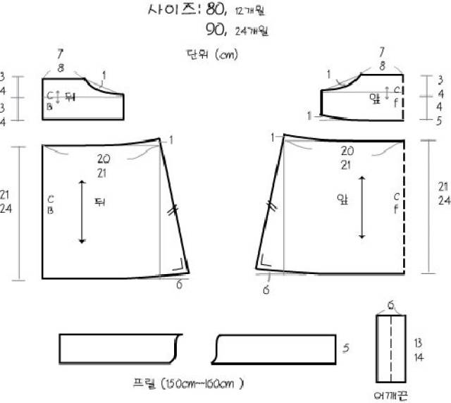 女童牛仔吊带连衣裙的图纸与制作