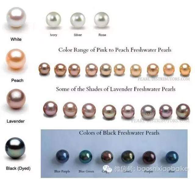 取决于各种致色离子,有机色素的种类和含量,以及珍珠结构