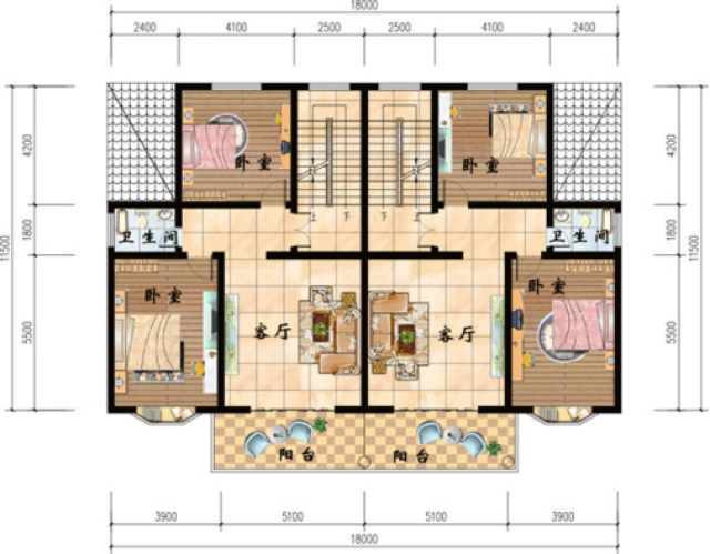 4款农村双拼自建房,简单实用造价低,兄弟一起建房的最佳选择