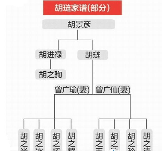 妹妹曾广仙婚后育有四女,分别是胡之玉,胡之玲,胡之洁,胡之清.