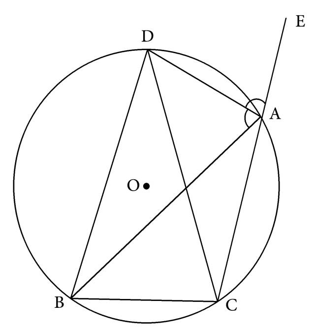 例2 如图4-3,已知:△abc内接于⊙o,∠a的外角平分线交⊙o于d.