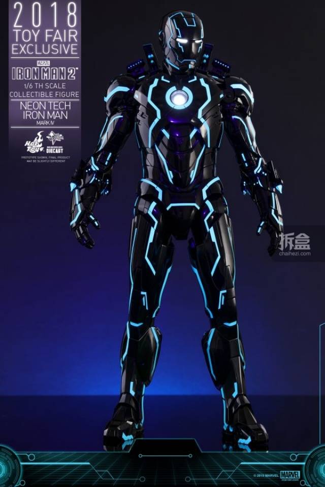 hottoys 漫威《钢铁侠2》钢铁侠 mark iv(创战光速蓝 1:6比例合金