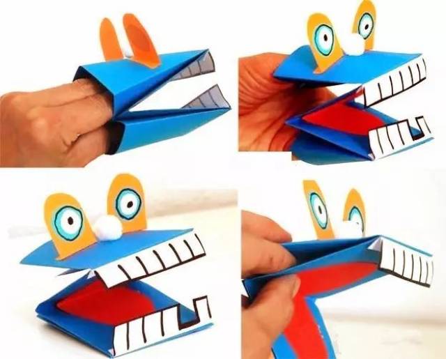 卡纸鲨鱼手偶玩具 准备材料 打印模板,胶棒,剪刀,纸(厚纸,彩笔或者