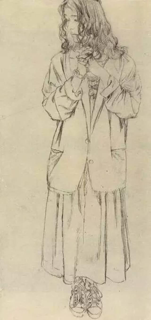 何家英女性人物线描速写