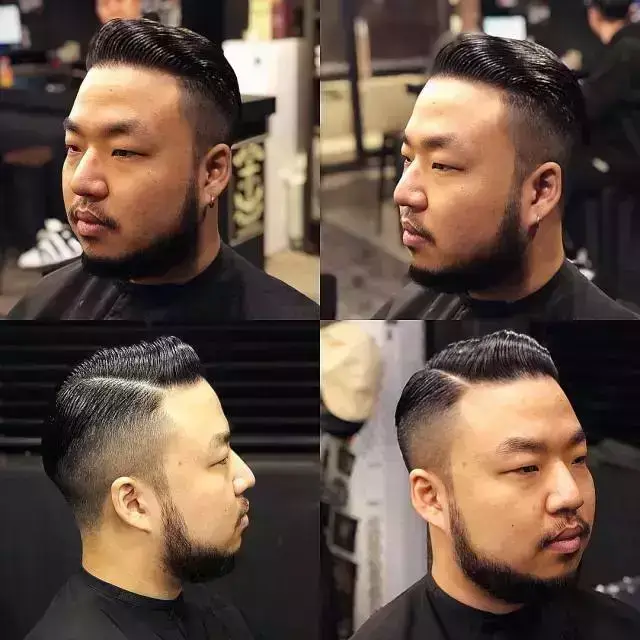 男士复古侧分油头