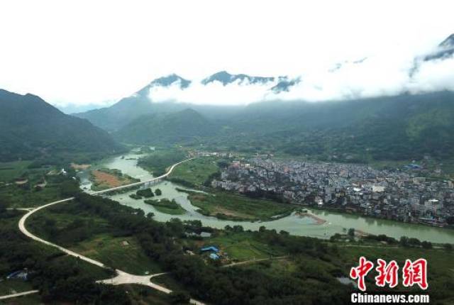 空中鸟瞰中国历史文化名镇—霍童古镇