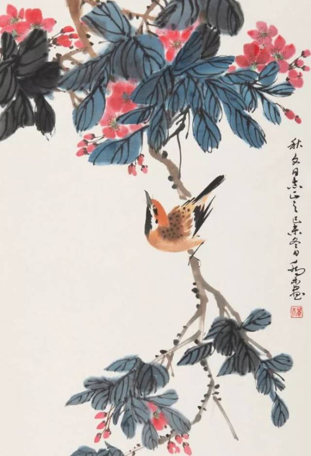 1941年从江寒汀先生习国画, 为"获舫"入室弟子.