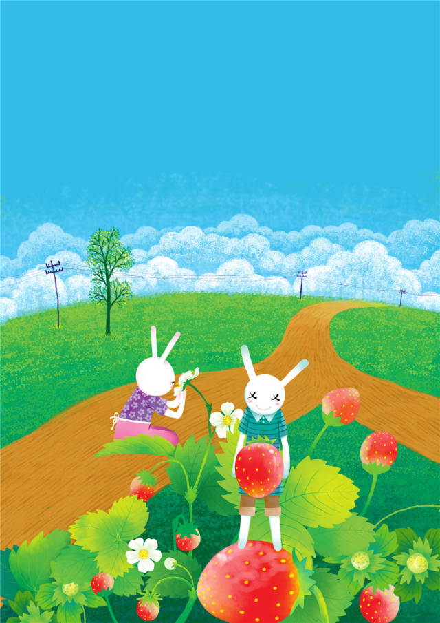 画儿晴天唯美插画艾玩兔系列作品十幅