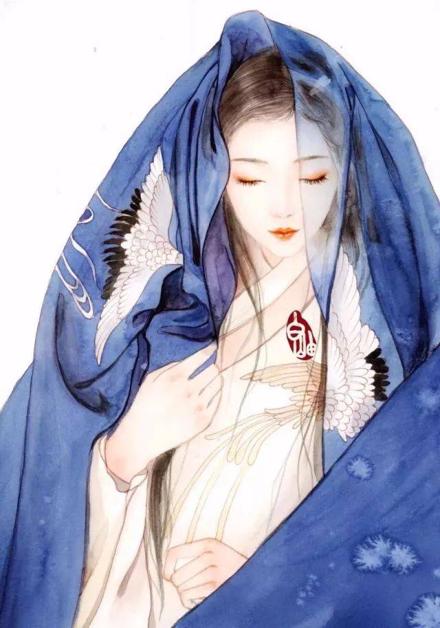 身后缠绕白龙 古色古香,展现了唯美中国风 她用手中的画笔 画出了