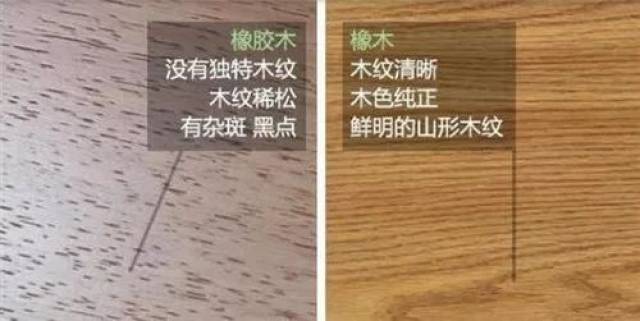 三招教你辨别橡木和橡胶木