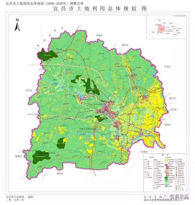 近日 市政府信息公开发布了最新 《宜昌市土地利用总体规划(2006-2020