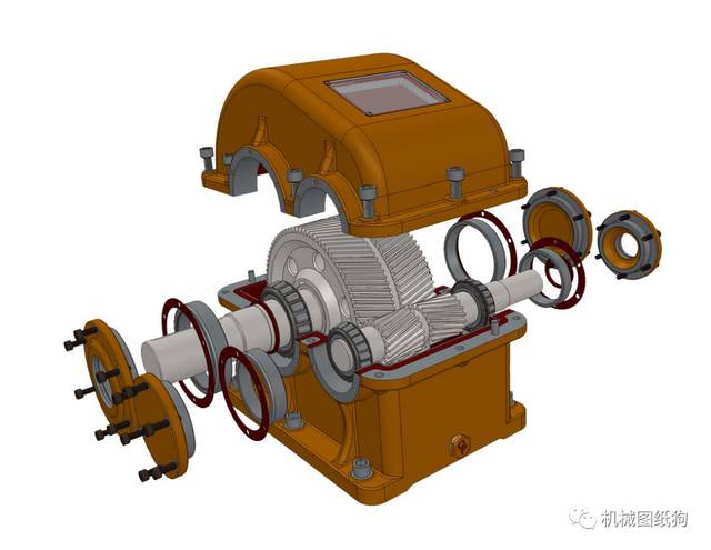 【差减变速器】gc一级减速箱图纸 变速器 solidworks设计 igs格式