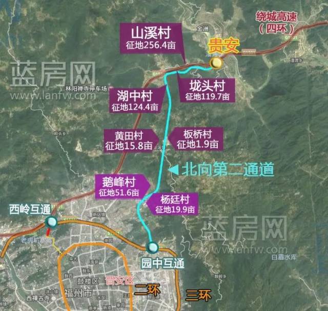 福州晋安区征地约590亩,用于建设城区北向第二通道!