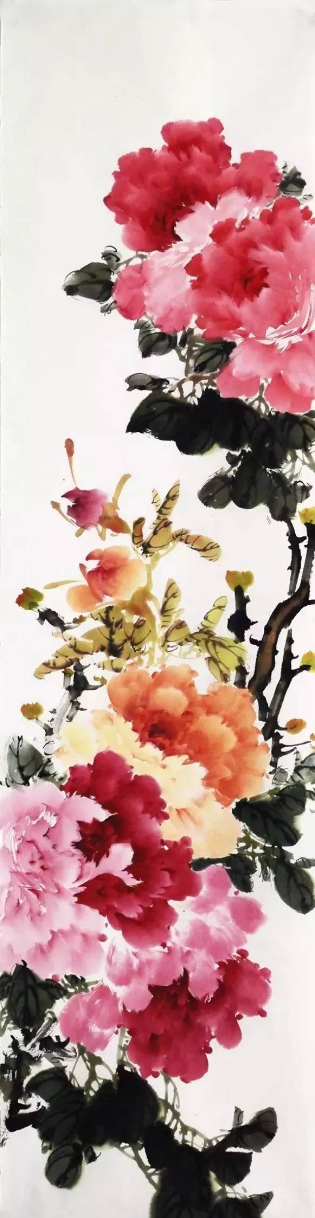 画法牡丹三条屏的教程69写意图片
