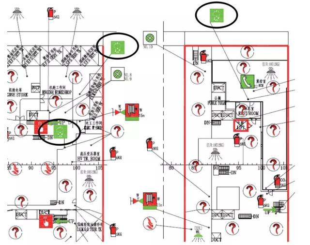 八,具体布置位置和数量应与《船舶检验证书簿》,《防火控制图》中所