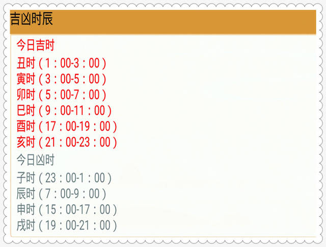 七,今日吉时:丑,寅,卯,巳,酉,亥时.