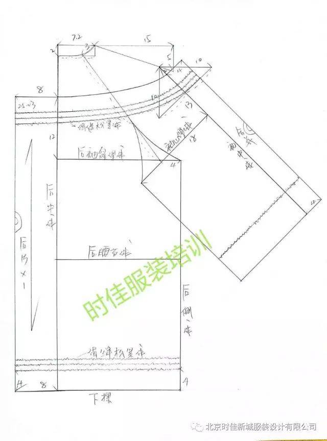 跟时佳学 | 刘诗诗同款一字领上衣的制版