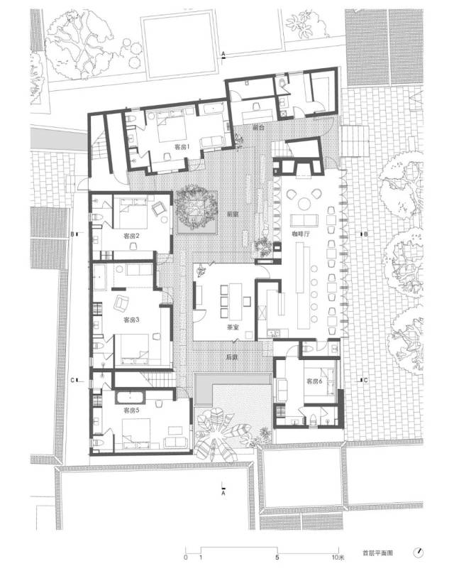 首层平面图 赵扬建筑工作室