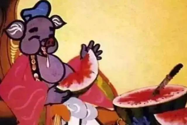 蛤蟆吃西瓜图片