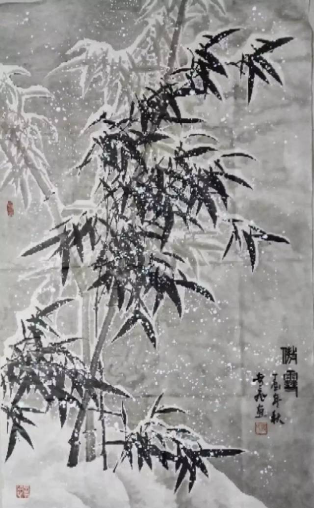 水墨"雪竹",美醉了!就出自盐城农民之手!刚刚又在日本