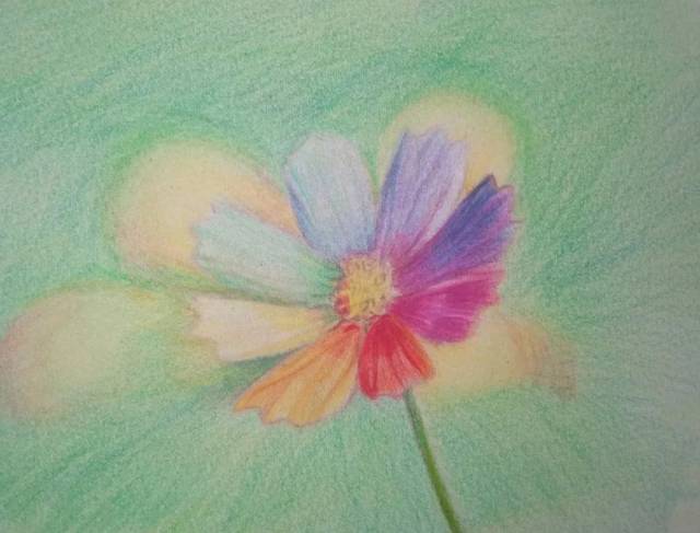 3分钟,教你学画一朵梦中的七色花
