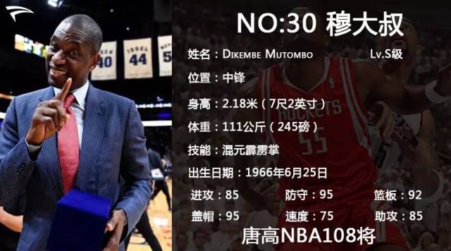 唐高nba108将|穆大叔,穆托姆博!
