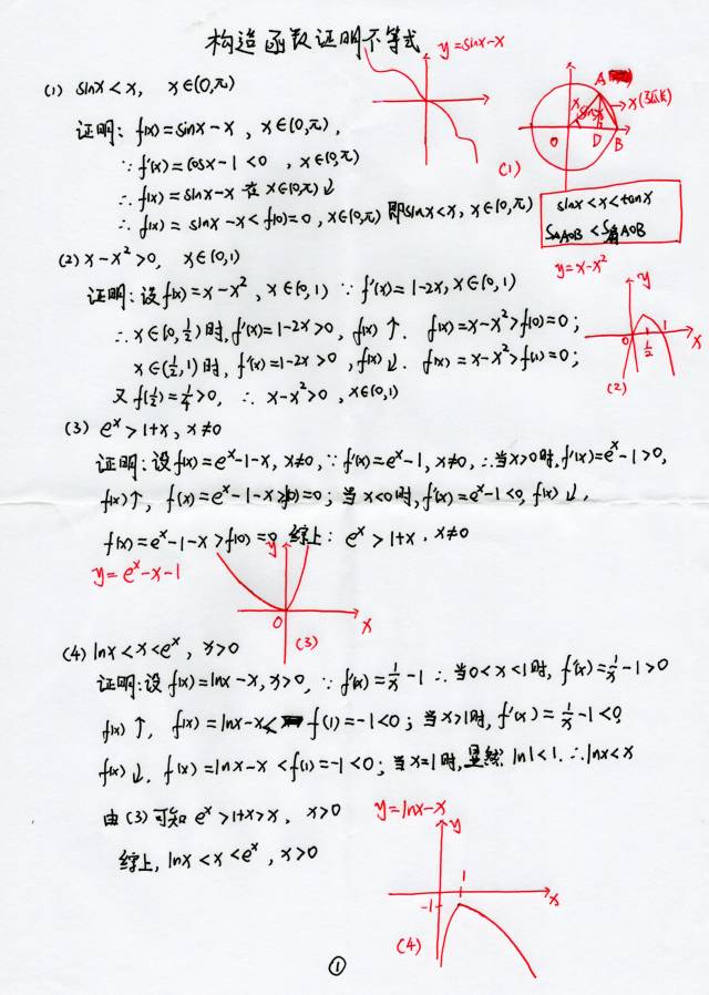 高中数学简明读本 构造函数证明不等式1