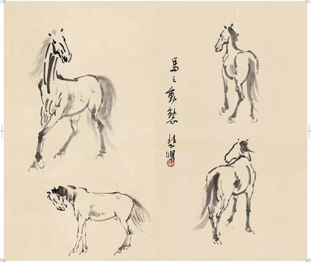 向徐悲鸿学画的点这里——徐悲鸿画马画牛步骤图