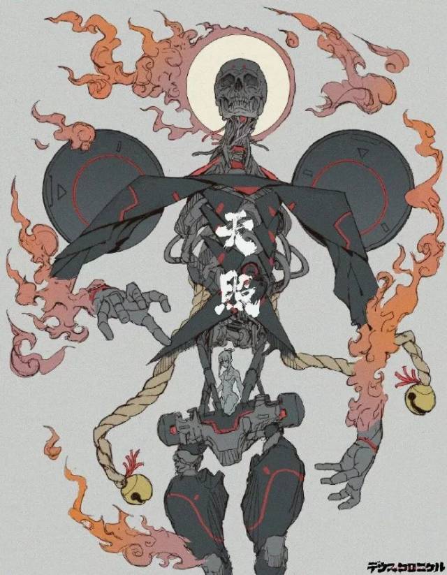 插画师ching yeh:骷髅与机甲的黑暗炫酷结合