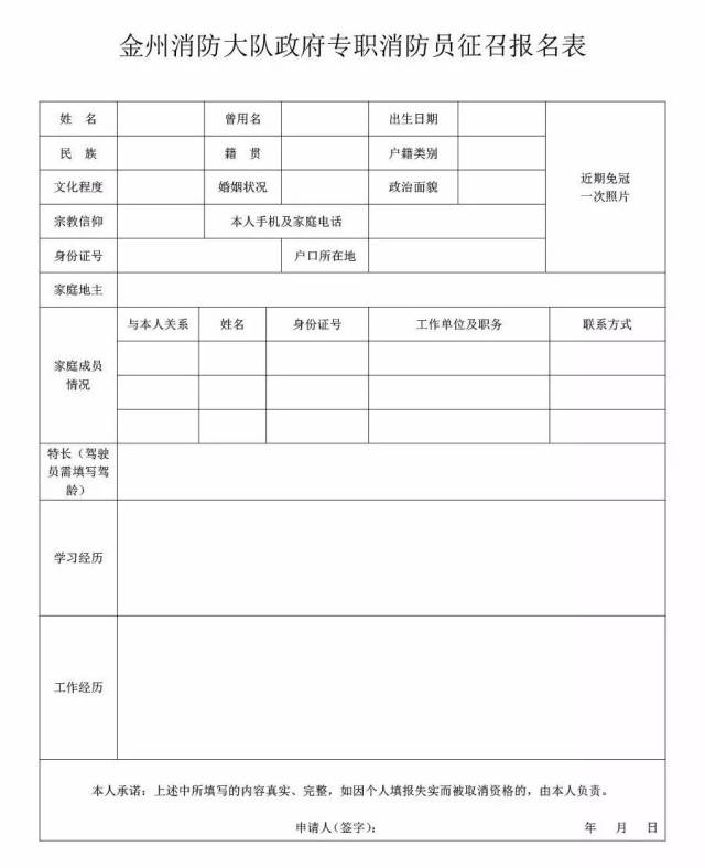 大连市金州区消防大队政府专职消防员招聘