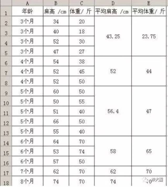 狗狗年龄对应的体重标准,你知道吗?