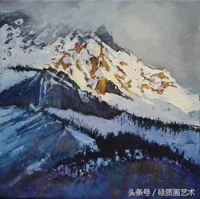 用油画刀画的风景画作品很有诗情,让人心旷神怡!