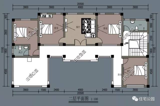 11×20米新中式风格三合院,当下建房的热门选择