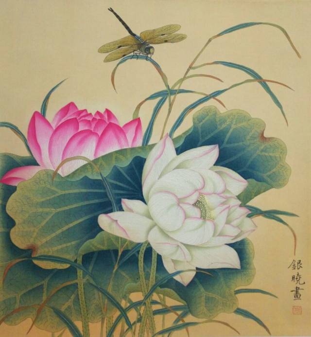 临清余稚的【荷花蜻蜓图】