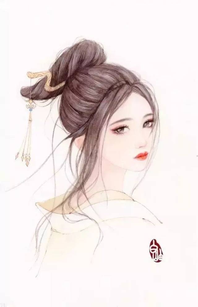 古风女子眼神迷人, 透过那些清澈如水的 眼神仿佛能观前世今生.