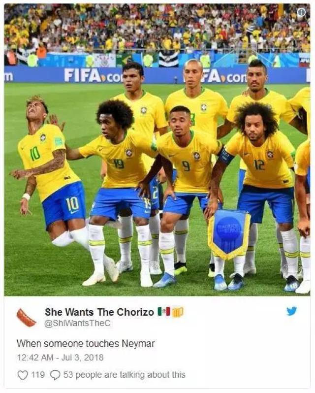 巴西不走了!“内马尔滚”也火了!表情包不忍直视啊