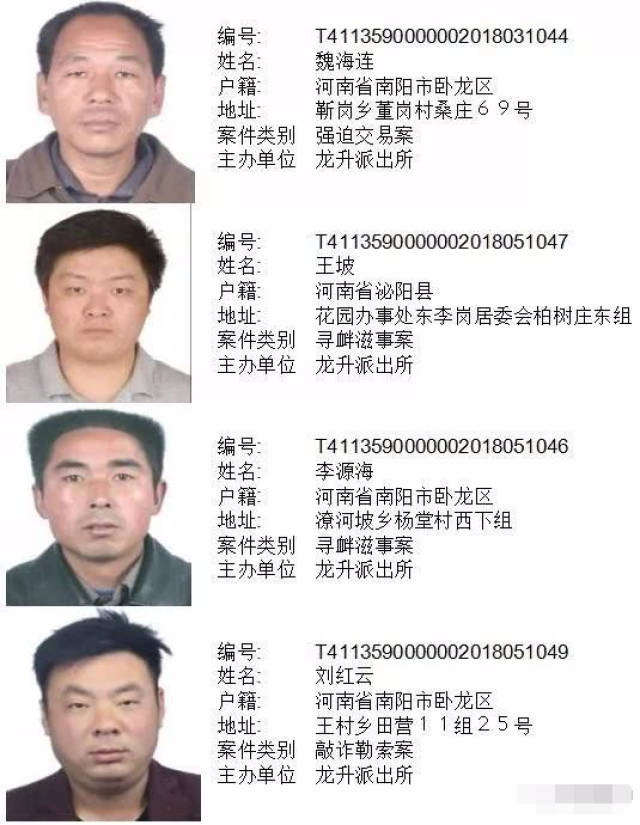 南阳市对161名网上涉恶逃犯公开通缉,检举揭发一名奖励贰仟元