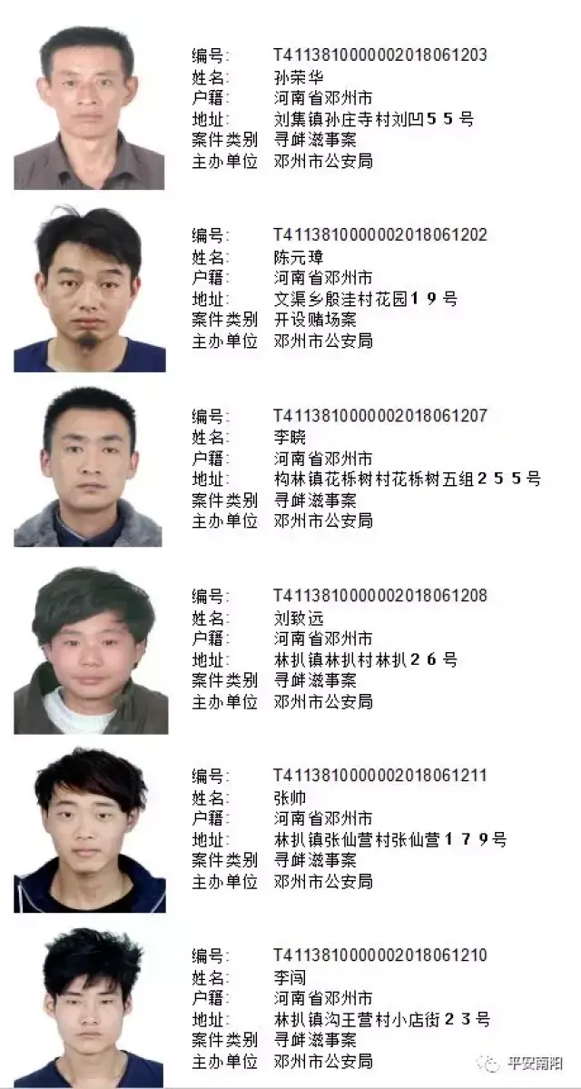 南阳局发布通缉令,通缉中包括这些邓州人!