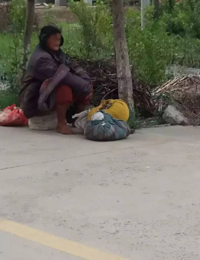 【头条】可怜中年女子终日流浪在杨堡村,谁家的妈妈?领回去吧!