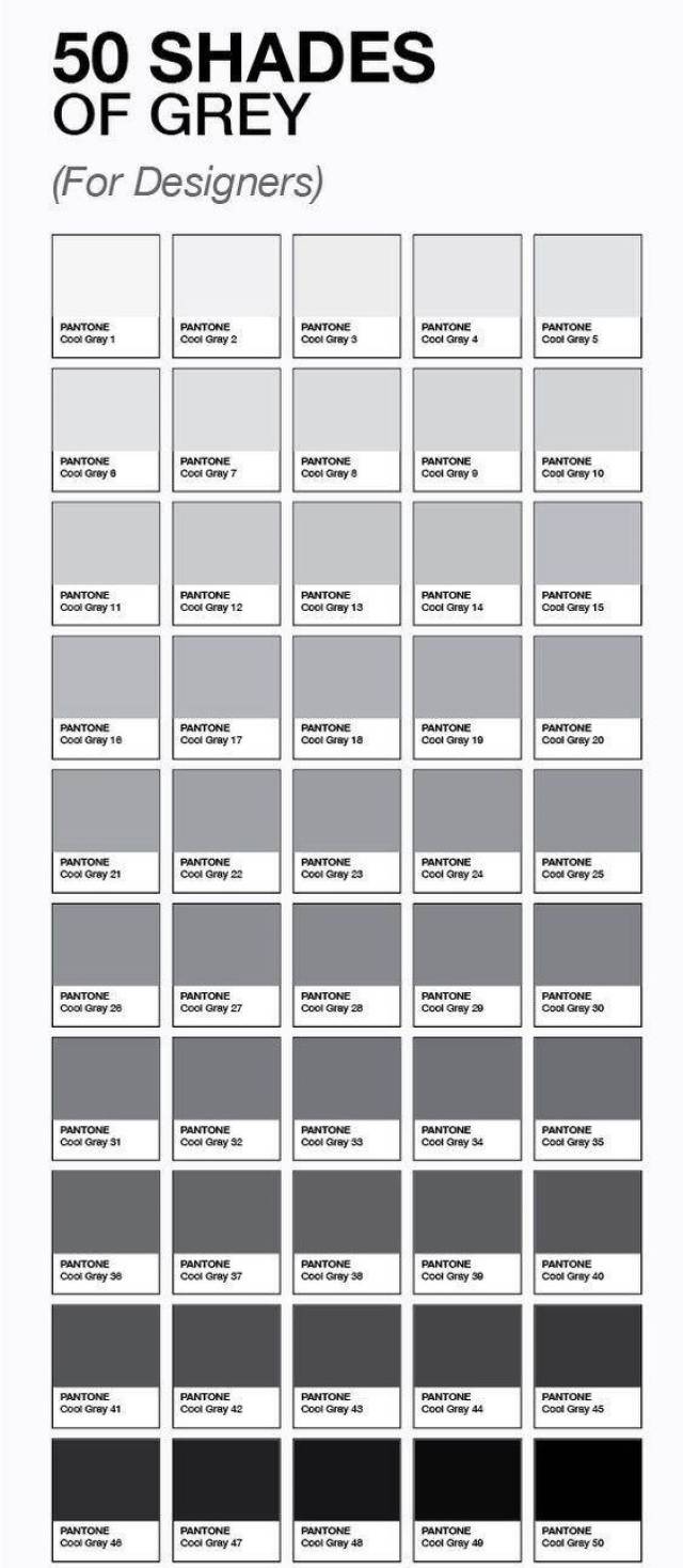 【50种灰的色卡】50种不同的灰色,另附8款