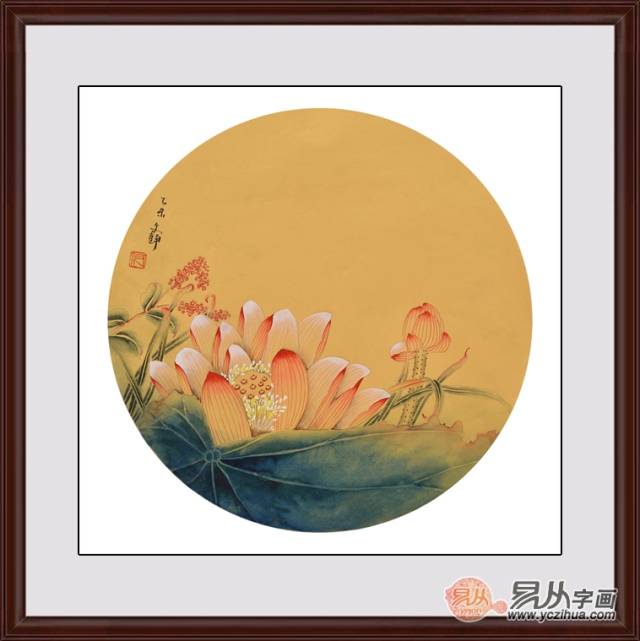 何文铮工笔国画荷花图作品《荷塘清趣之八》