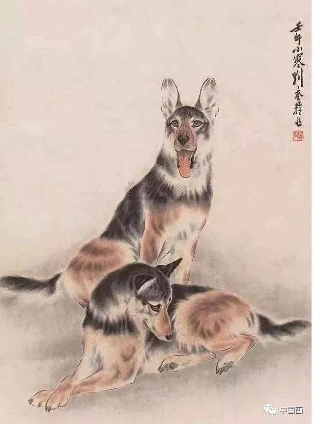 刘奎龄画狗 刘奎龄(1885—1967),字耀辰,号蝶隐,自署种墨草庐主人.