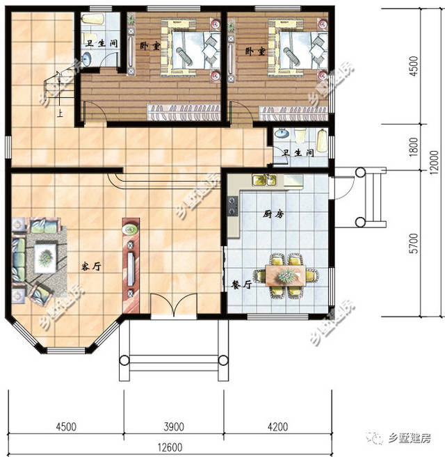 农村建房讲究实用经济,3款带飘窗别墅户型,便宜到怀疑